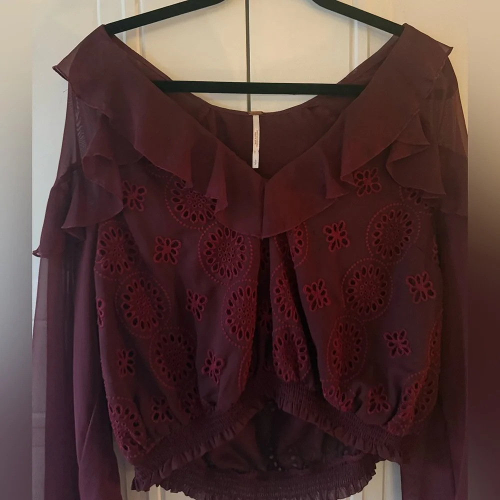 Red Free People Blouse - Picture 2 of 4